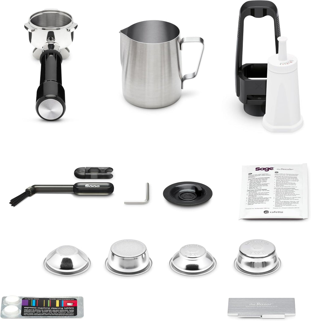 2026 2025 Machine à Café Expresso avec Broyeur Intégré & Mousseur à Lait – Sage Barista Express Impress – Acier Inoxydable Brossé, Expérience Barista à Domicile