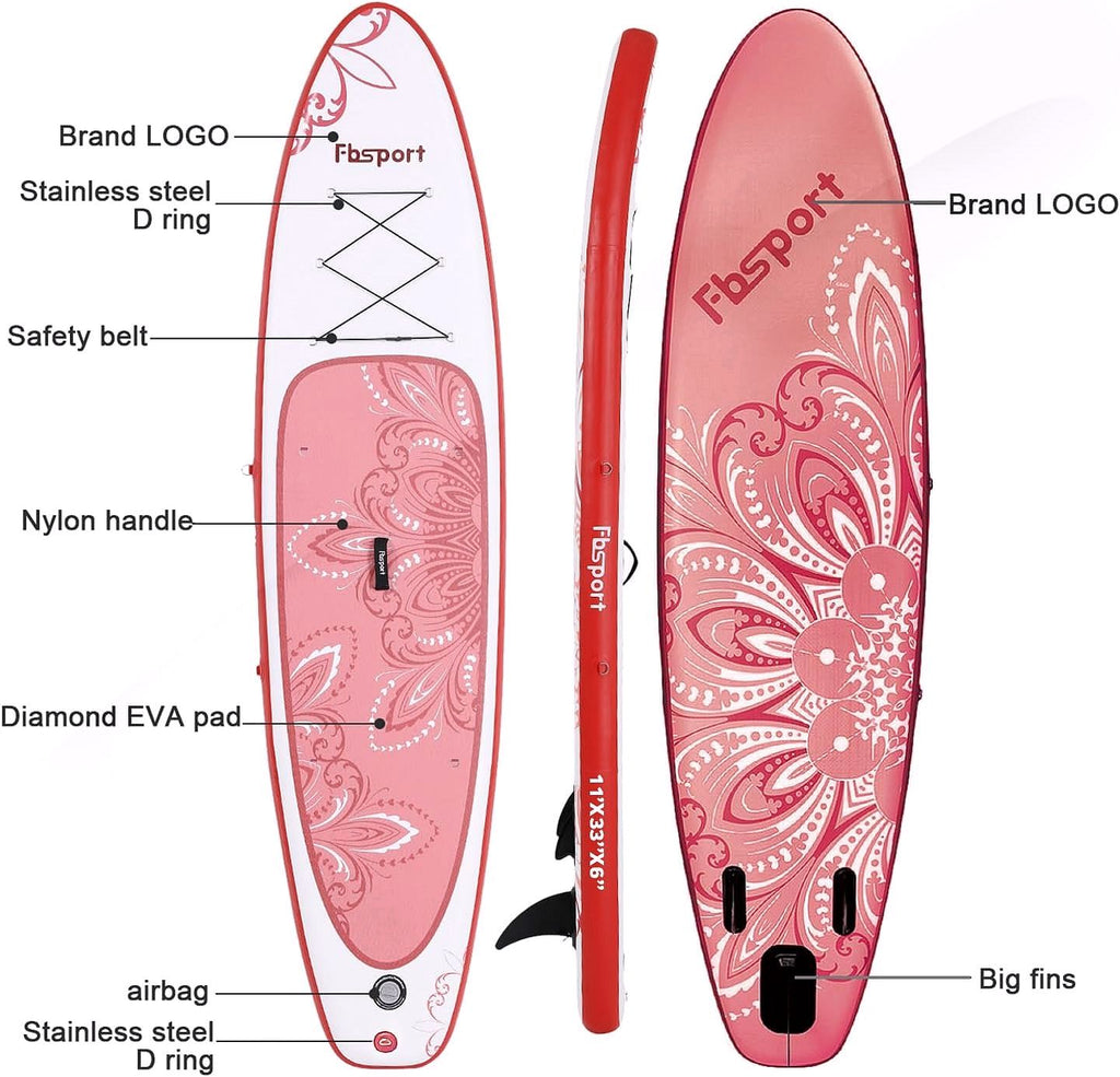 2026 Premium Stand Up Paddle Board, Yoga Board with Durable SUP Accessories & Carry Bag | Wide Stance, Surf Control, Non-Slip Deck, Leash, Paddle and Pump for Youth & Adult