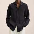 Men's Long Sleeve Lapel Loose Button Cardigan Casual Shirt - LAKD London