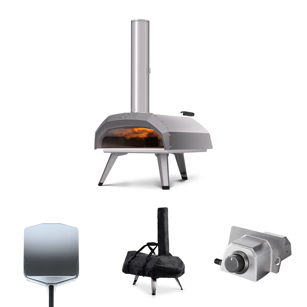 2026 2025 Ooni Karu 12 Essentials Bundle – Four à Pizza Portable à Bois ou Charbon, Cuisson Ultra-Rapide à Haute Température avec Pierre en Cordiérite