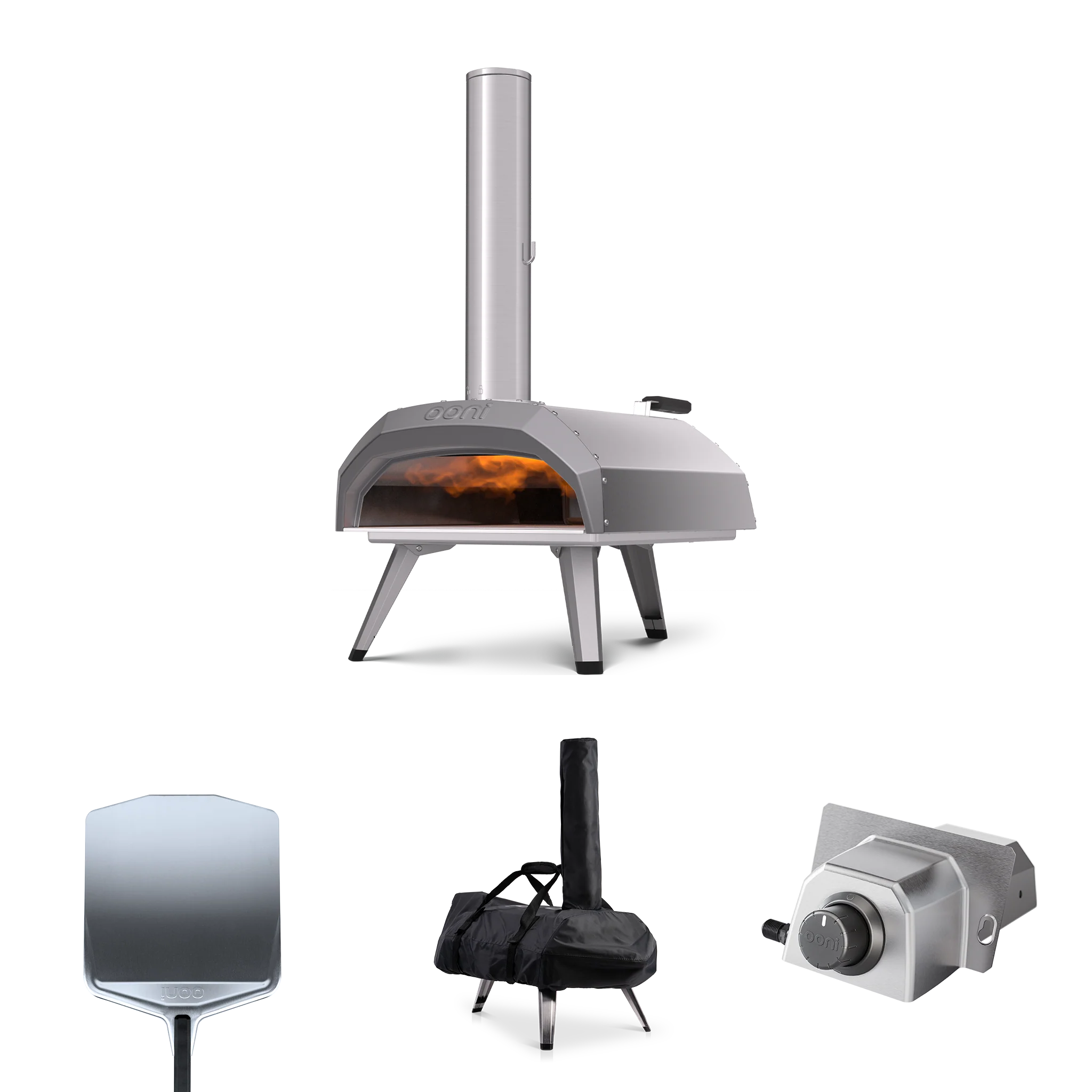 2026 2025 Ooni Karu 12 Essentials Bundle – Four à Pizza Portable à Bois ou Charbon, Cuisson Ultra-Rapide à Haute Température avec Pierre en Cordiérite