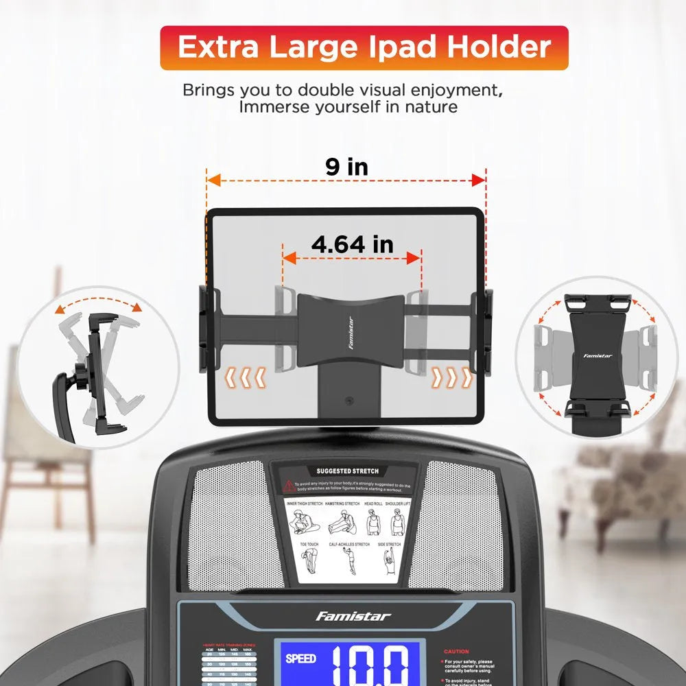 2026 Famistar Klapp-Laufband für zu Hause mit 15 Stufen Automatischer Steigung, 300LB Kapazität, 10MPH Höchstgeschwindigkeit