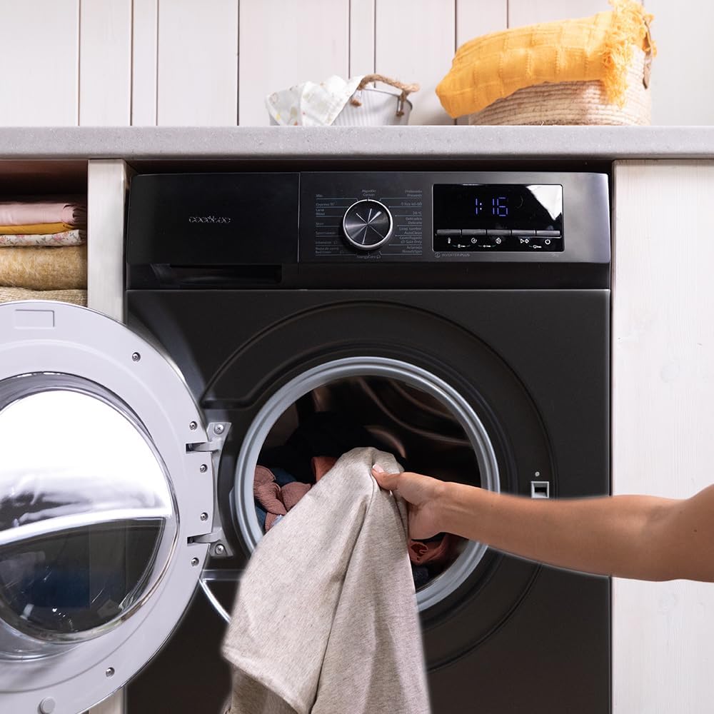 2026 Cecotec Bolero Dresscode 10500 Inverter Steel A. Lave-linge 10 kg Steel, 1400 tr/min, Moteur Inverter Plus, Vapeur, Classe A.