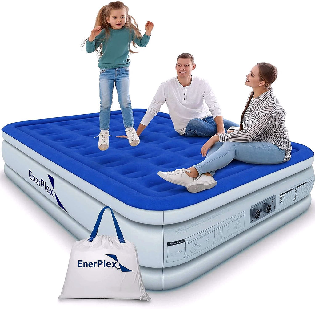 2026 Matelas Gonflable EnerPlex avec Pompe Intégrée – Matelas Gonflable Double Hauteur pour Camping, Maison & Voyage – Queen, 13 Pouces