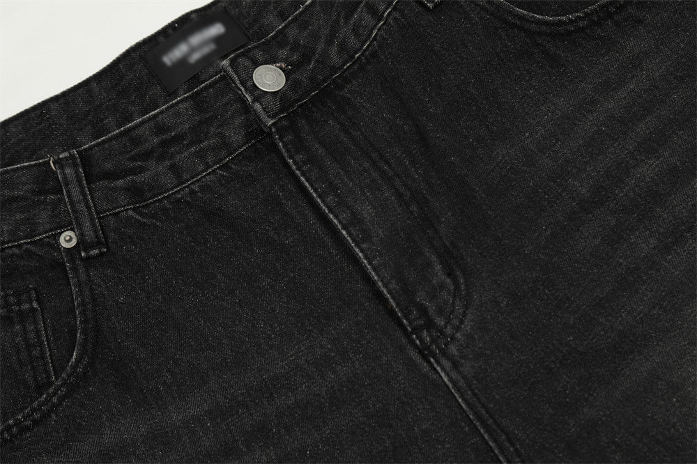 2026 Men's Casual Straight Cut Wide Leg Denim Trousers Everyday Style