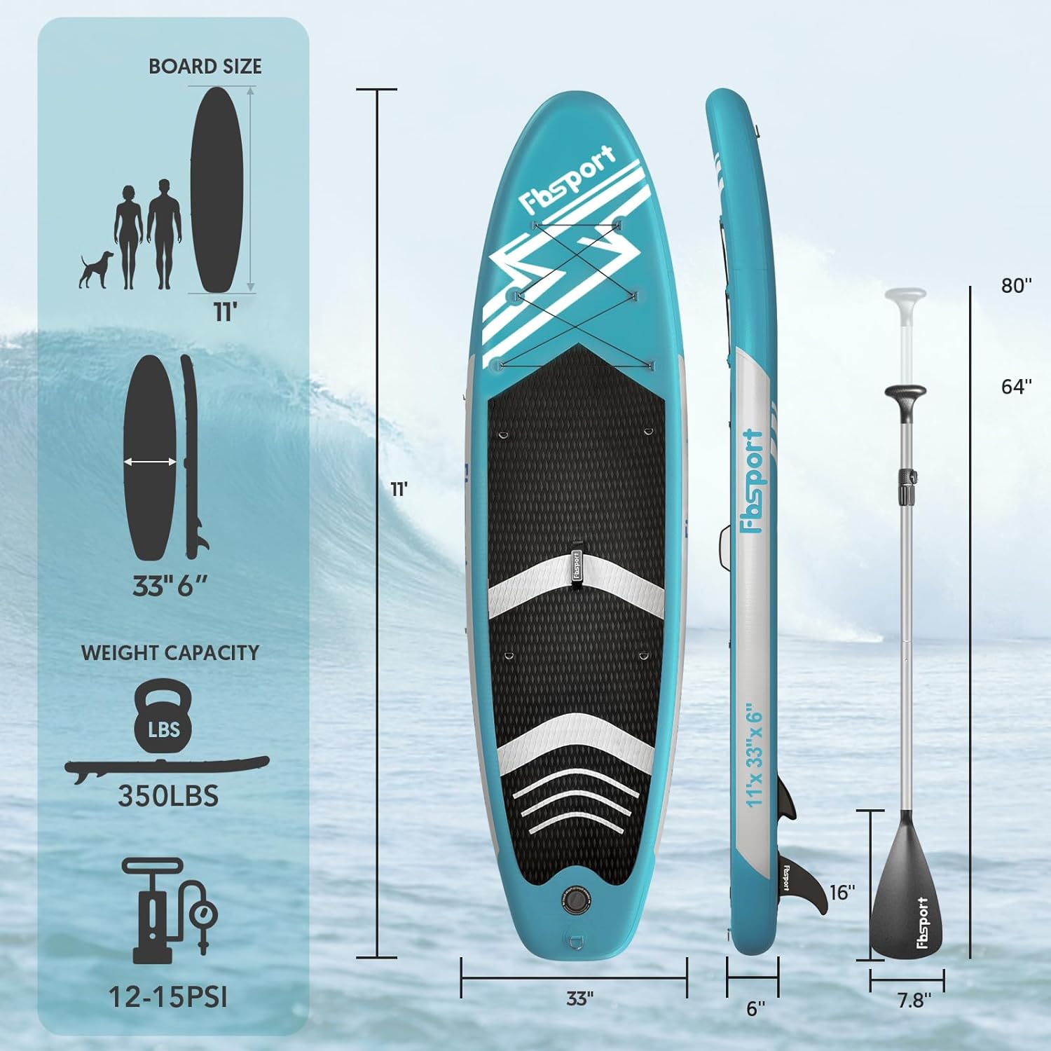 2026 Premium-Stand-Up-Paddle-Board, Yoga-Board mit strapazierfähigem SUP-Zubehör und Tragetasche | Breiter Stand, Surf-Kontrolle, rutschfestes Deck, Leine, Paddel und Pumpe für Jugendliche und Erwachsene