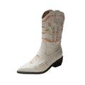 Women's Premium Pointed Toe Cowboy Boots With Thick Heel - LAKD London