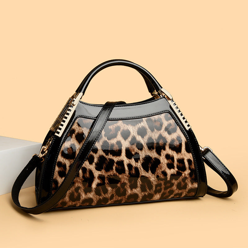 Sac à main grande capacité rétro brillant effet crocodile motif pour femme