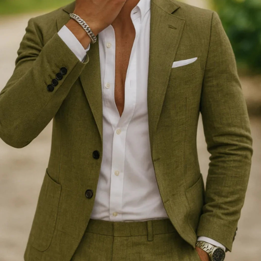2026 Men's Casual Slim Fit Two Piece Blazer Trouser Business Suit