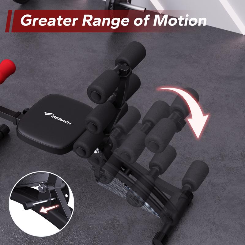2026 MERACH Multi-Functional Adjustable Ab Machine Workout Bench Sit Up Machine Push Up Exercise Chair for Home Gym
