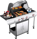 2026 R.W.FLAME 3 & 4-Brenner Propan-Gasgrills mit Seitenbrennern, für Outdoor-Kochen, BBQ, Terrasse, Camping