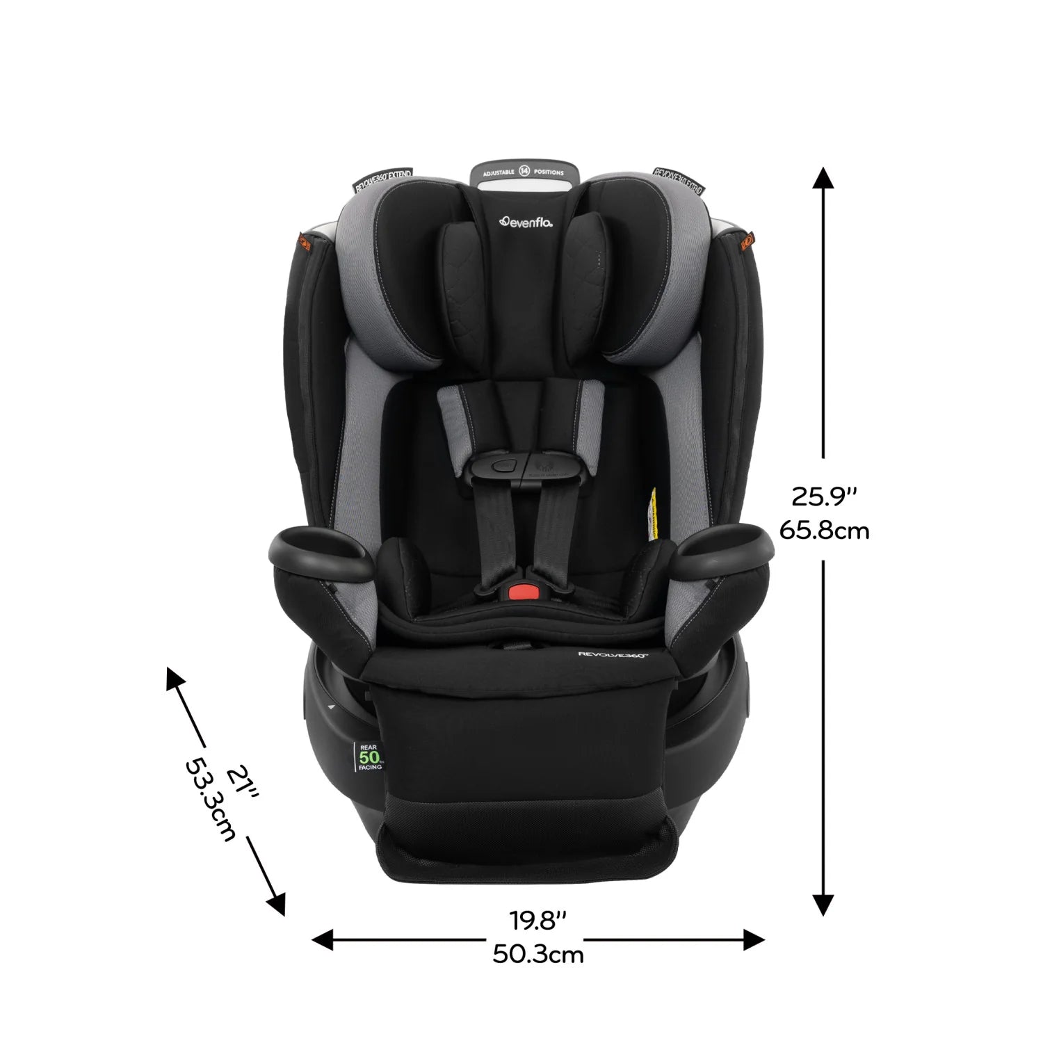 2026 2025 Siège Auto Rotatif Tout-en-Un Evenflo Revolve360 Extend avec Housse Quick Clean