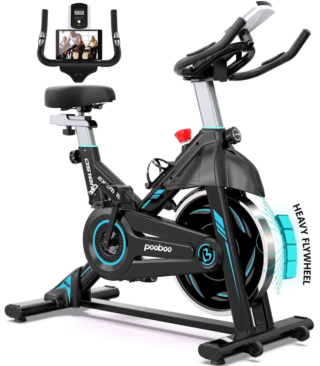 2026 Pooboo Vélo de cyclisme en intérieur – Vélo de spinning magnétique pour l’entraînement cardio à domicile