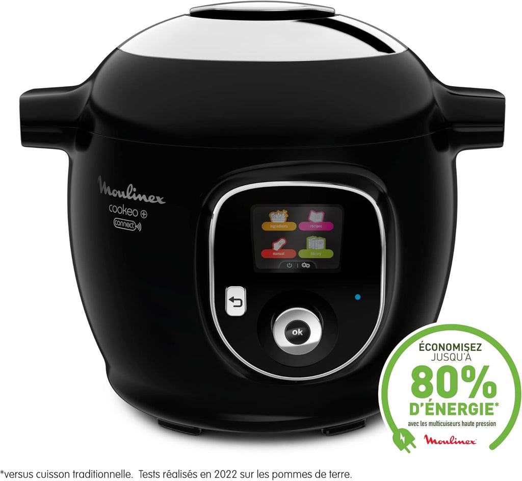 2026 Connect Multicuiseur Intelligent Haute Pression Balance et Moule Inclus 6L 200 Recettes 6 Modes de Cuisson Guide Pas à Pas Application Mon Cookeo CE859800, 6 liters, Noir
