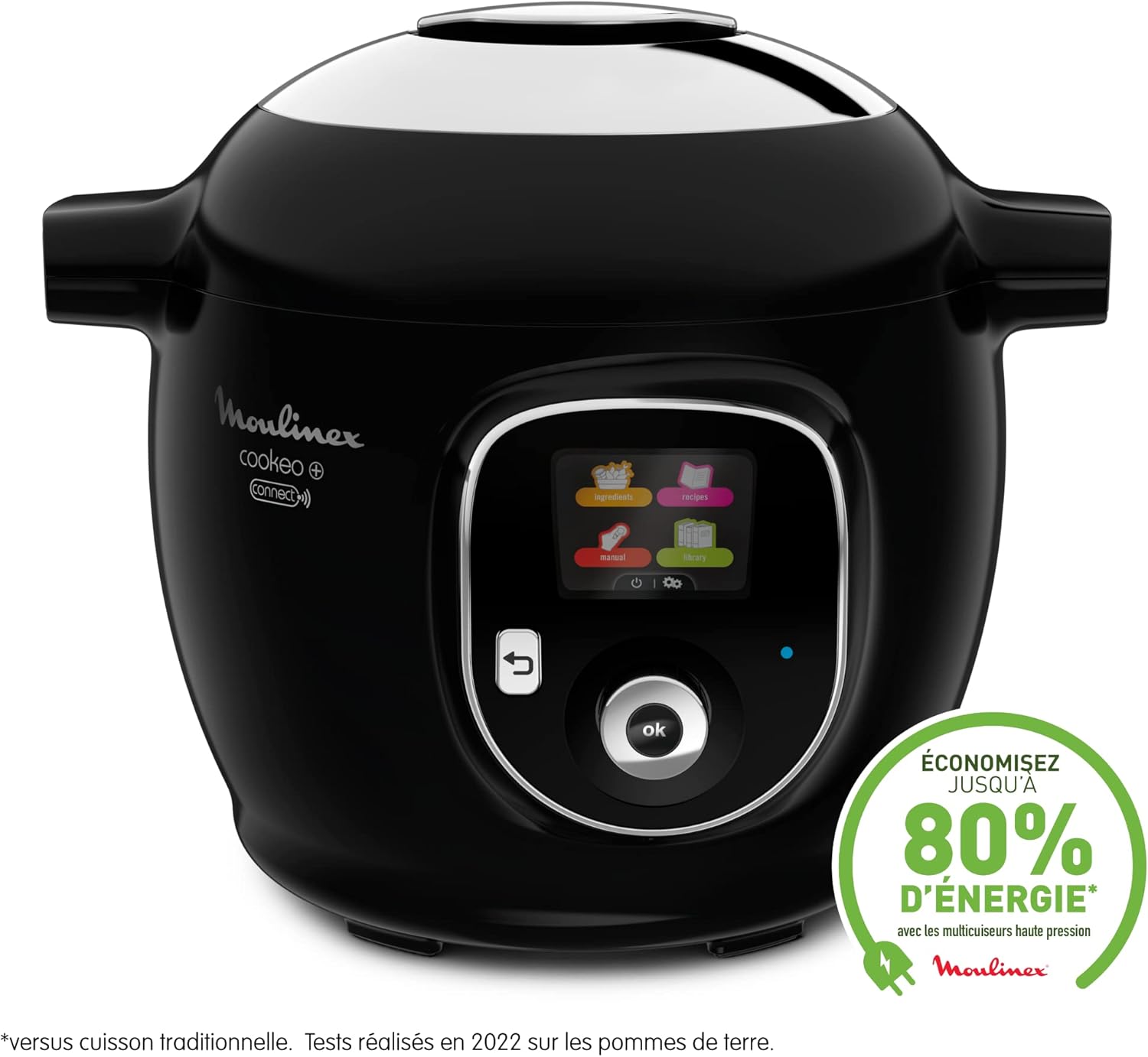 2026 Connect Multicuiseur Intelligent Haute Pression Balance et Moule Inclus 6L 200 Recettes 6 Modes de Cuisson Guide Pas à Pas Application Mon Cookeo CE859800, 6 liters, Noir