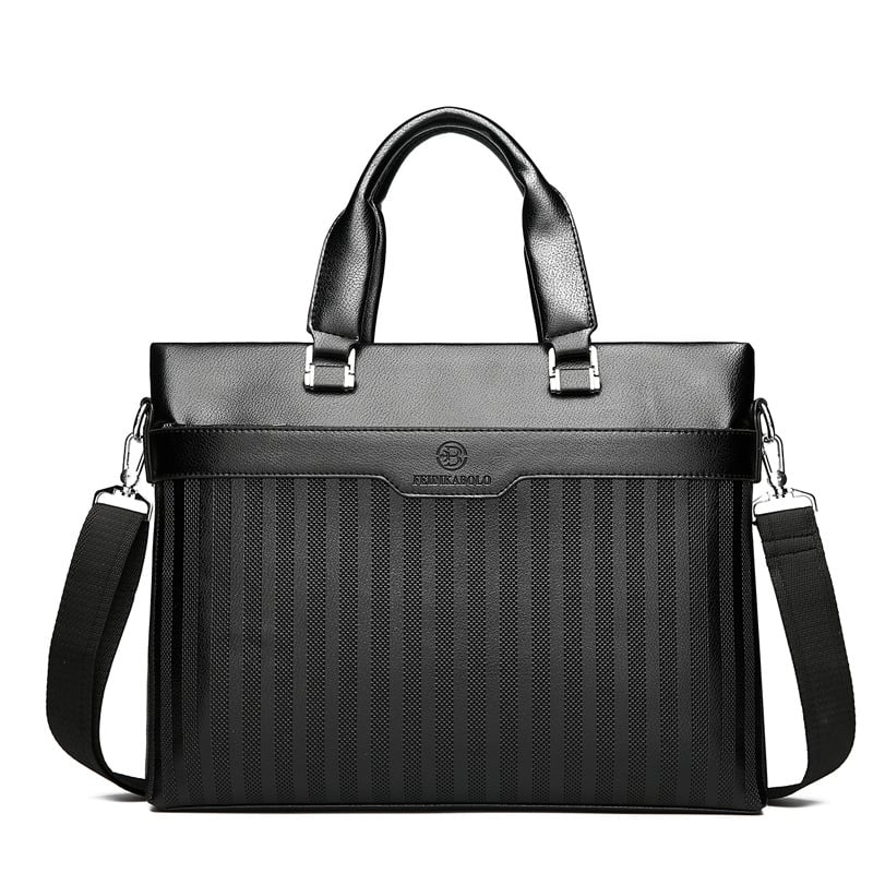2026 Men's Casual Leather Briefcase Soft PU Business Handbag Office Style