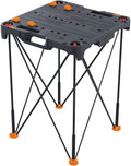2026 2025 Table de Travail et Chevalet Pliant 2-en-1 Worx Pegasus, Banc de Travail Portable Facile à Installer, 31" L x 25" P x 32" H, Léger avec Haute Capacité de Charge, WX051 - Inclut 2 Serres et 4 Brides