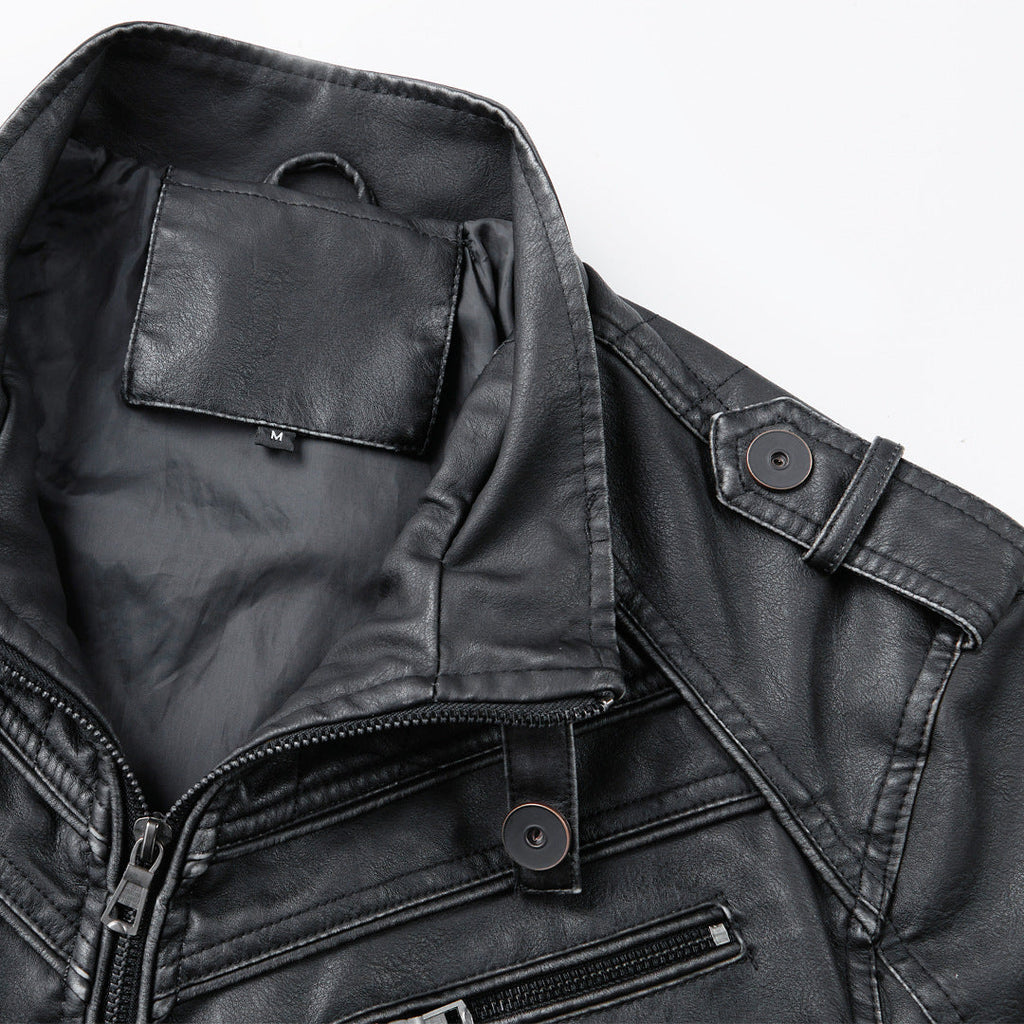 Men's Luxury Vintage Washed Faded Leather Motorbike Jacket - LAKD London