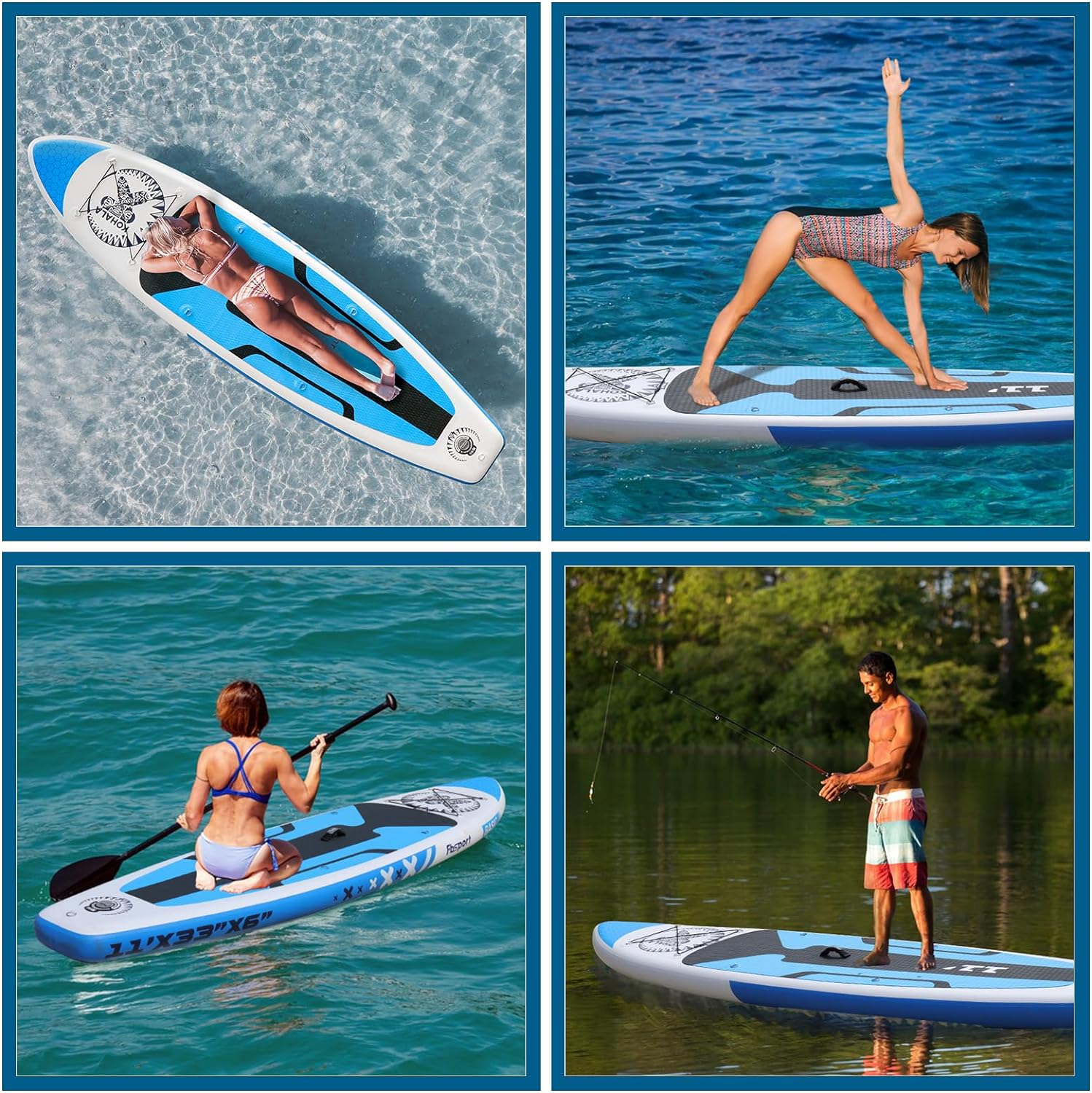 2026 Premium-Stand-Up-Paddle-Board, Yoga-Board mit strapazierfähigem SUP-Zubehör und Tragetasche | Breiter Stand, Surf-Kontrolle, rutschfestes Deck, Leine, Paddel und Pumpe für Jugendliche und Erwachsene
