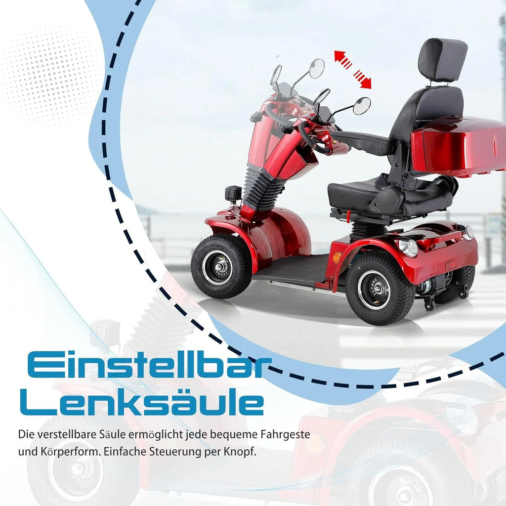 2026 ZVGREEN-Mobilitätsroller mit 4 Rädern-Seniorenmobil-Kapitänssitz-Max. 15km/h-geräumiger Stauraum-drehbarer Sitz-Elektromagnetische Bremse