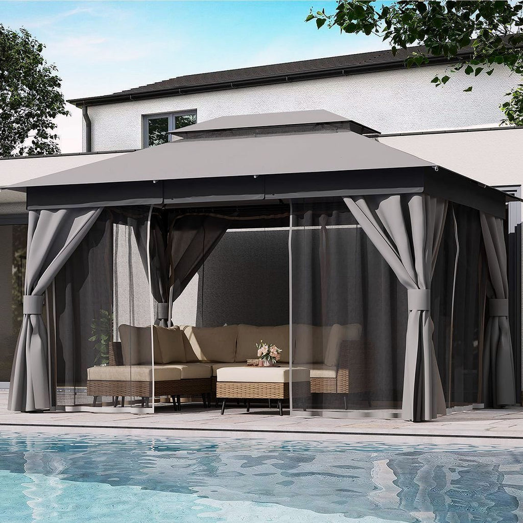 2026 Pavillon de jardin extérieur LAUSAINT HOME 10 × 13 ft avec boulons d’ancrag