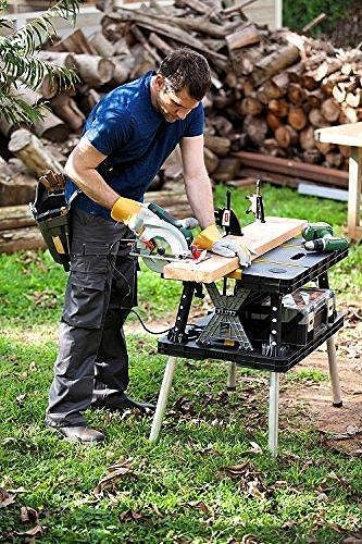 2026 Table de travail / établi pliable Keter pour scie à onglet – Noir / Jaune