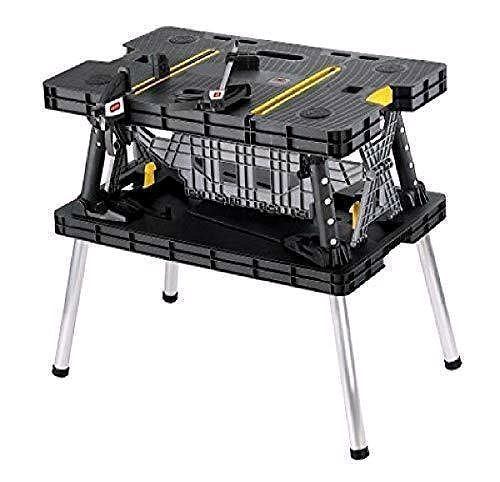 2026 Table de travail / établi pliable Keter pour scie à onglet – Noir / Jaune