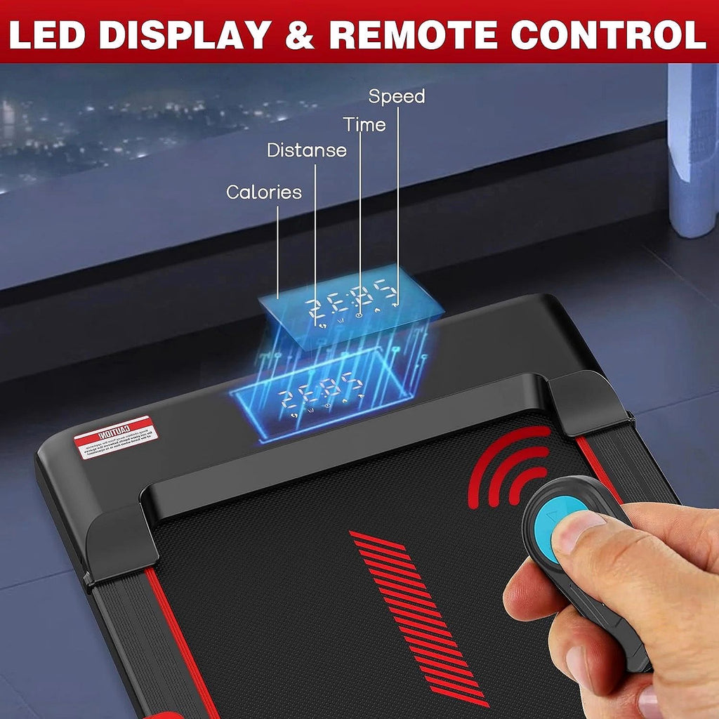 2026 Tapis de marche Superjoe pour bureau – 2-en-1 avec télécommande & rampes amovibles, rouge