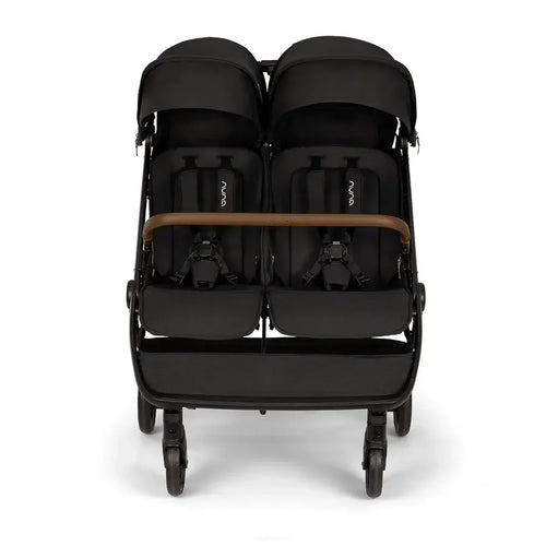 2026 2025 Nuna TRVL dubl Geschwisterwagen – Caviar | Leichter Doppelkinderwagen ab Geburt, kompatibel mit PIPA™ Babyschalen