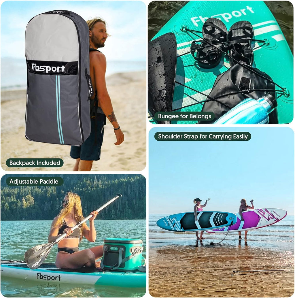 2026 Premium-Stand-Up-Paddle-Board, Yoga-Board mit strapazierfähigem SUP-Zubehör und Tragetasche | Breiter Stand, Surf-Kontrolle, rutschfestes Deck, Leine, Paddel und Pumpe für Jugendliche und Erwachsene