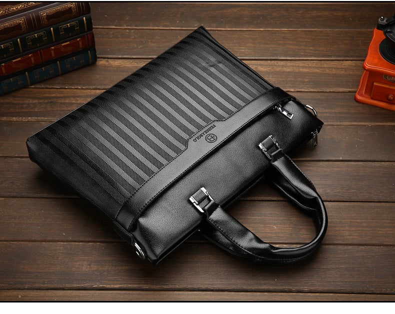 2026 Men's Casual Leather Briefcase Soft PU Business Handbag Office Style