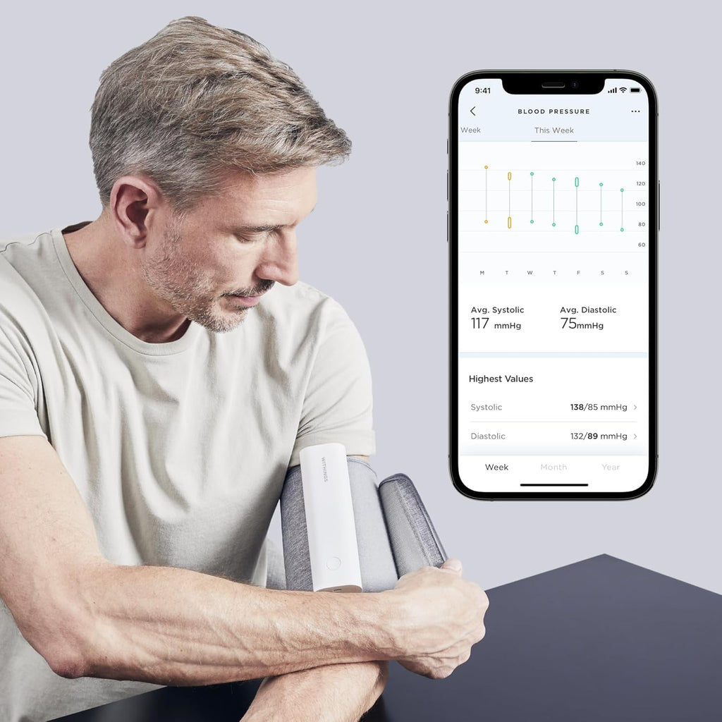2026 2025 Withings BPM Connect - Tensiomètre Électronique à Bras, Tensiometre Bras, Appareil Pour Mesurer La Tension, Brassard Tensiometre - Synchronisation Wi-Fi et Bluetooth