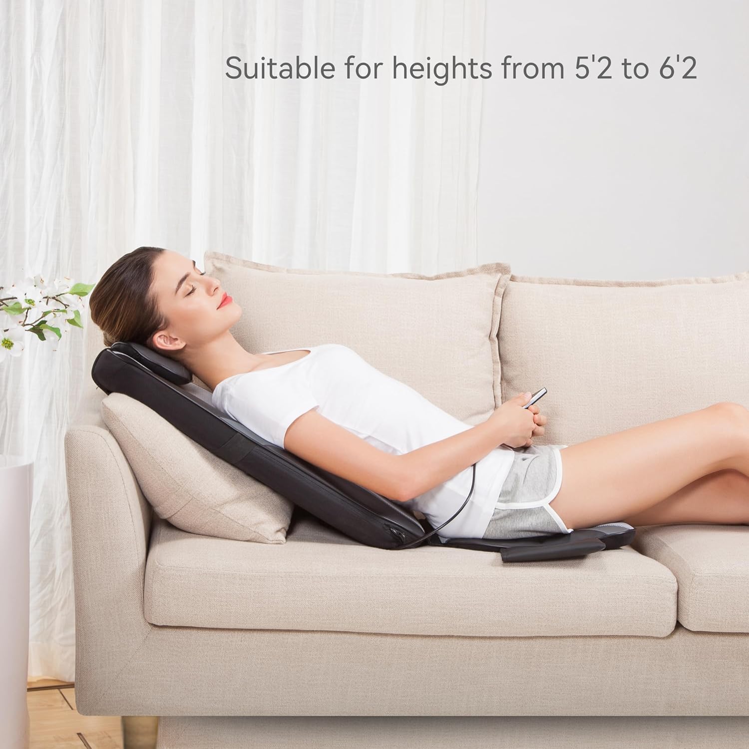 2026 2025 Coussin de Massage Shiatsu Snailax avec Chaleur – Coussin de Fauteuil Massant pour Dos, Massage Kneading pour Maison et Bureau