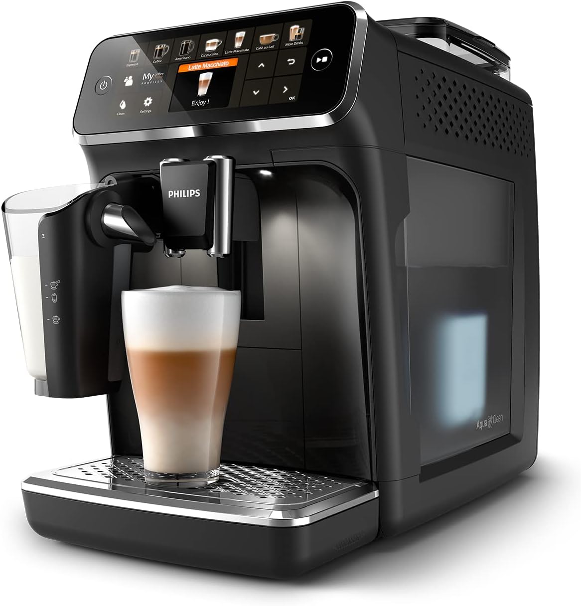 2026 Philips Série 5400 Machine Expresso - Café à Grain - LatteGo Mousseur à Lait, 12 Spécialités de Café, Affichage Intuitif, 4 Profils Utilisateur, Noir (EP5441/50)
