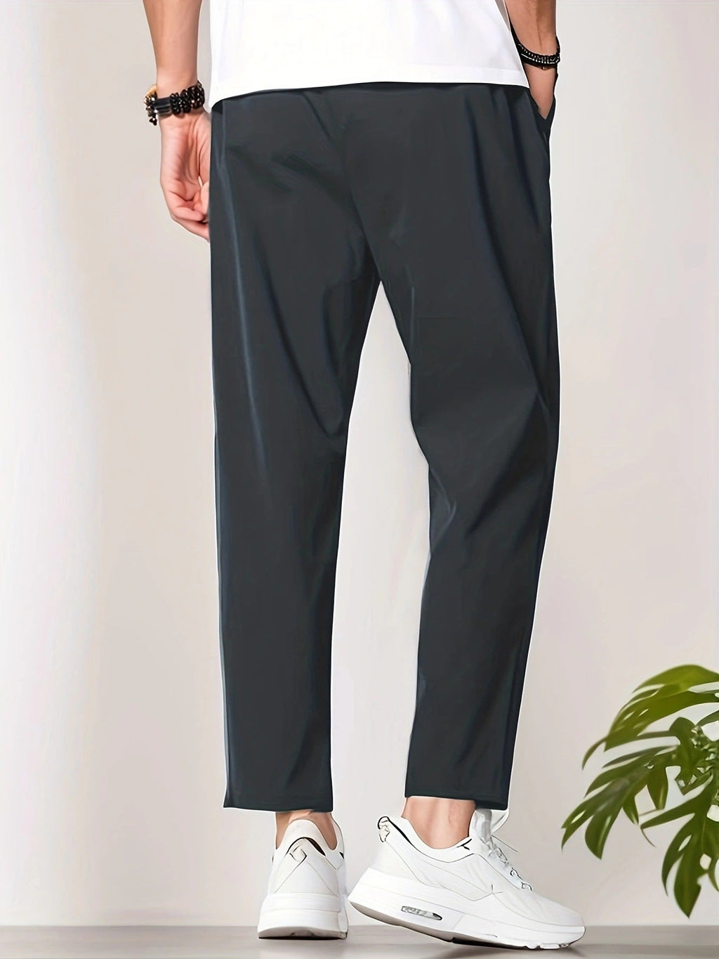 Pantalon coupe ajustée longueur cheville décontracté été confortable pour homme