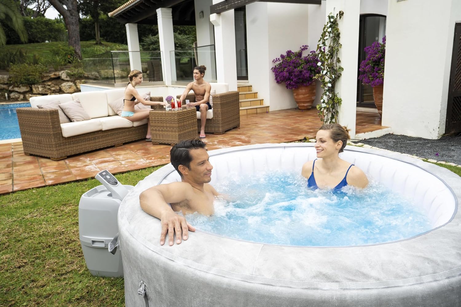 2026 Spa gonflable rond BESTWAY Lay-Z-Spa® Miami Airjet™ 2 - 4 personnes