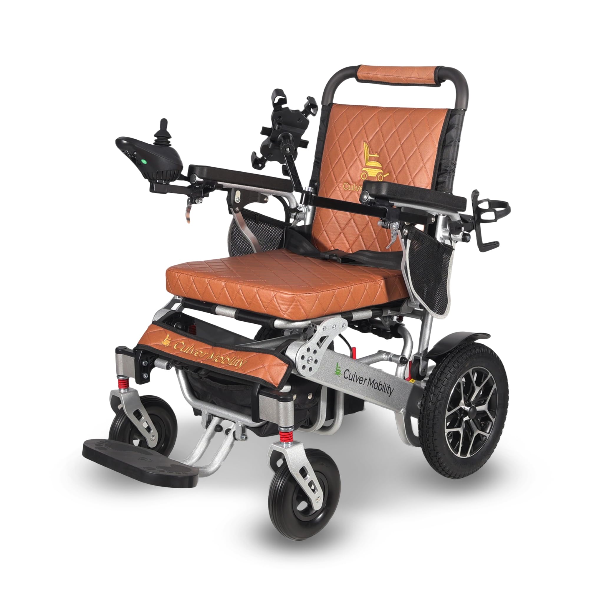 2026 Fauteuil roulant électrique, Culver Mobility Fauteuil roulant électrique pliable léger Fauteuil roulant électrique sans danger, voyage aéronautique approuvé par la FDA (cadeau RAMP en fauteuil roulant gratuit) (argent-17,5 inc)