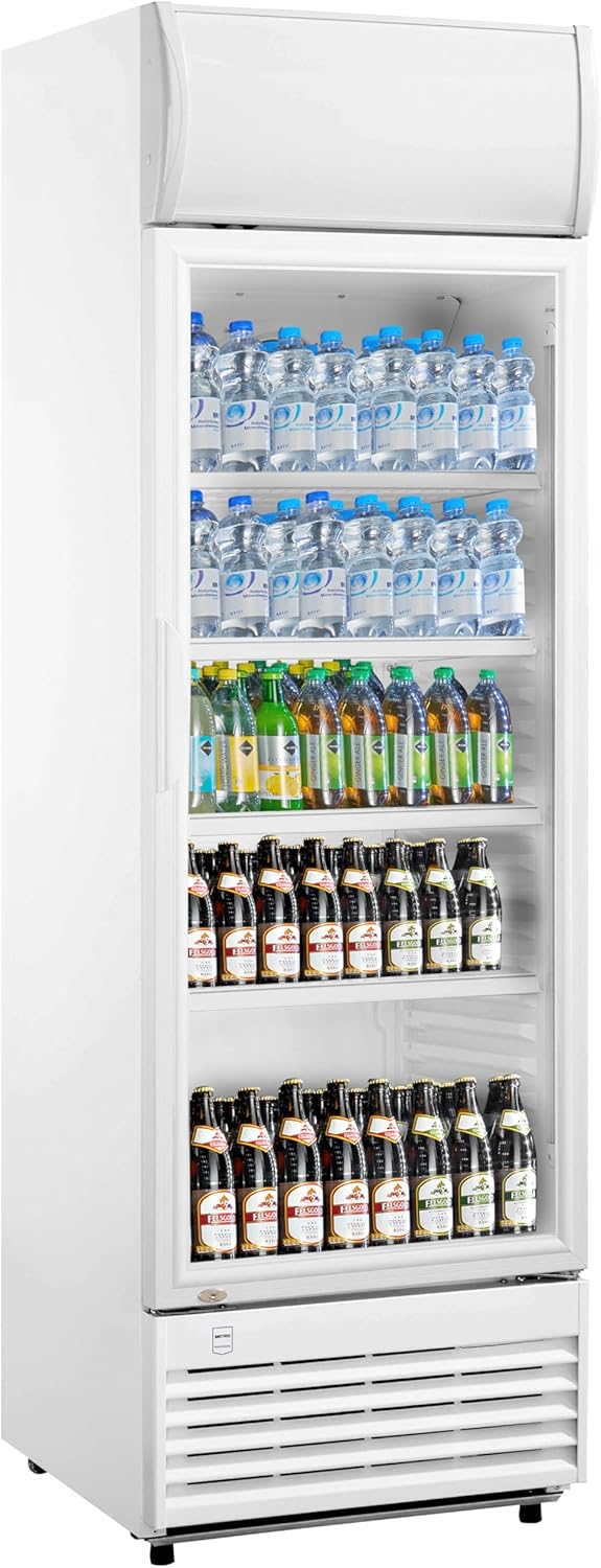 2026 METRO Professional Réfrigérateur à Boissons GSC2360B, Acier/Verre, 62 x 63.6 x 175.3 cm, 347 L, avec Serrure, Noir