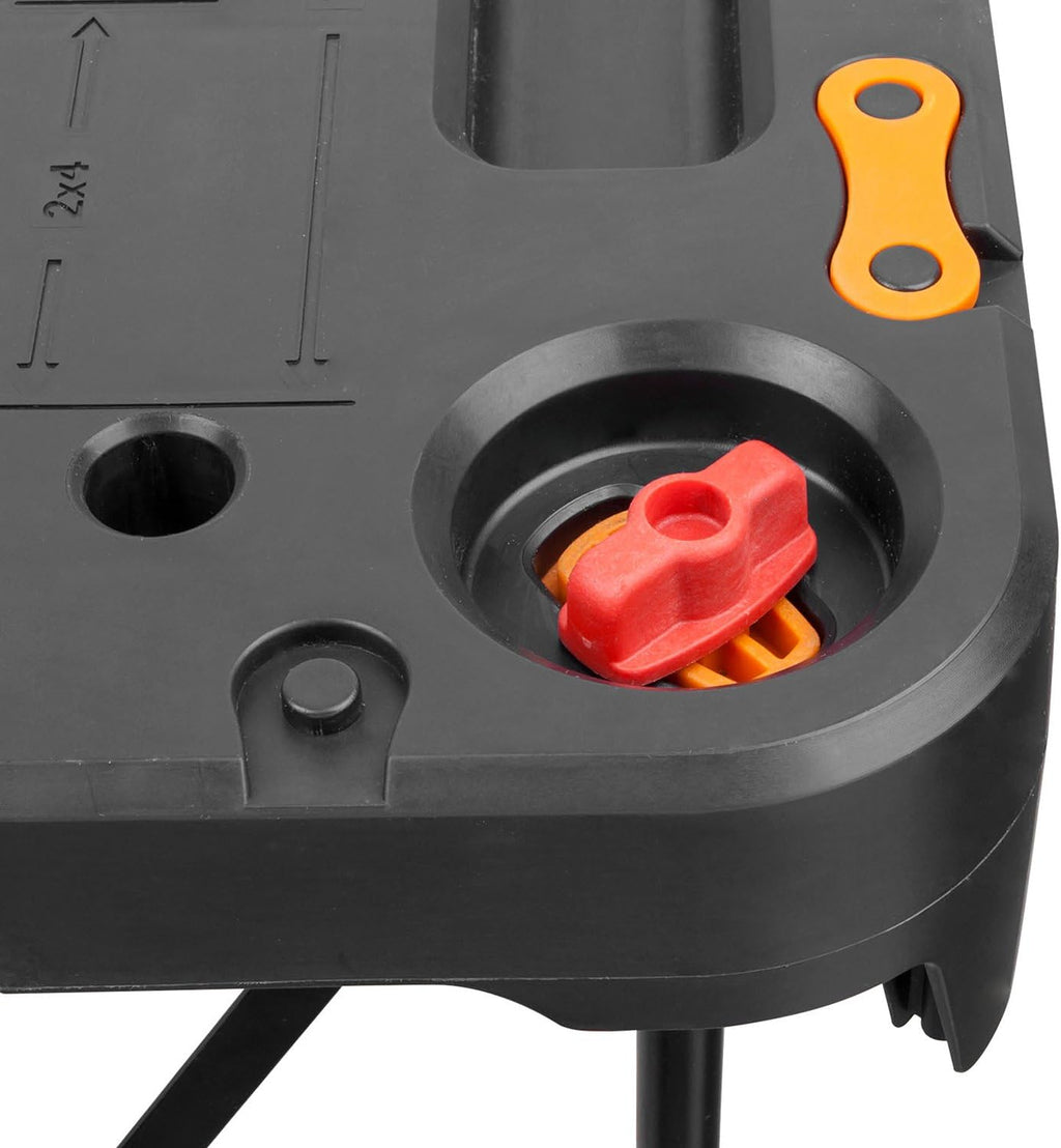2026 2025 Table de Travail et Chevalet Pliant 2-en-1 Worx Pegasus, Banc de Travail Portable Facile à Installer, 31" L x 25" P x 32" H, Léger avec Haute Capacité de Charge, WX051 - Inclut 2 Serres et 4 Brides