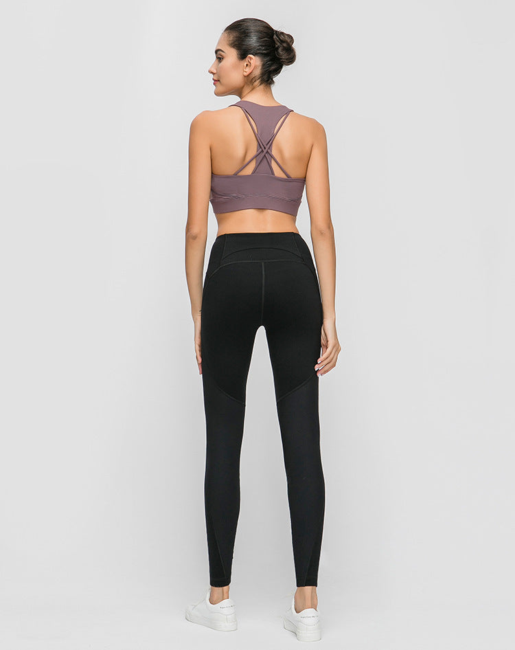 Women's Premium Contrast Panel Fitness Athletic Sports Bra Supportive - LAKD London