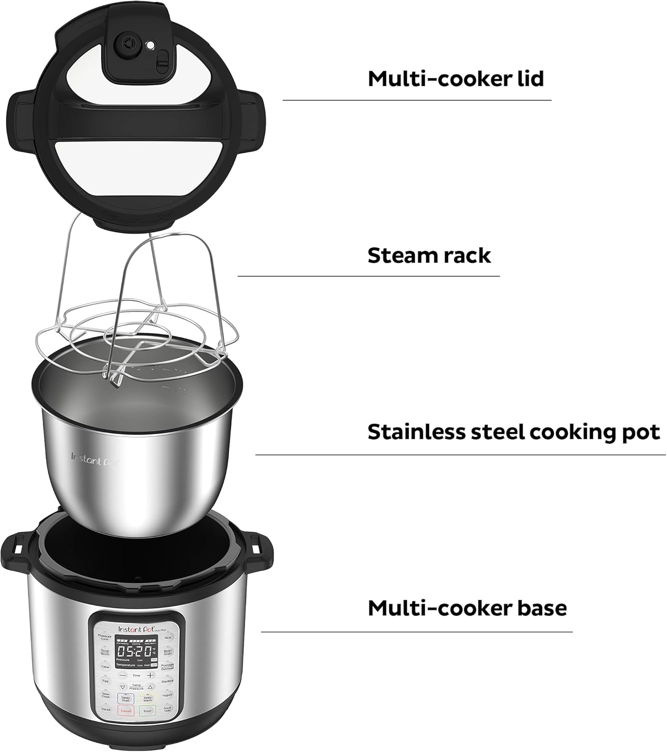 2026 2025 Instant Pot Duo Plus 9-en-1 Multicuiseur, Autocuiseur, Slow Cooker, Cuiseur de Riz, Vapeur, Sauté, Yaourtière, Maintien au Chaud et Stérilisateur, Application Incluse avec Plus de 800 Recettes, Acier Inoxydable, 6 Quarts
