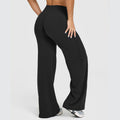 Pantalon couleur unie jambes droites extensible décontracté polyvalent pour femme