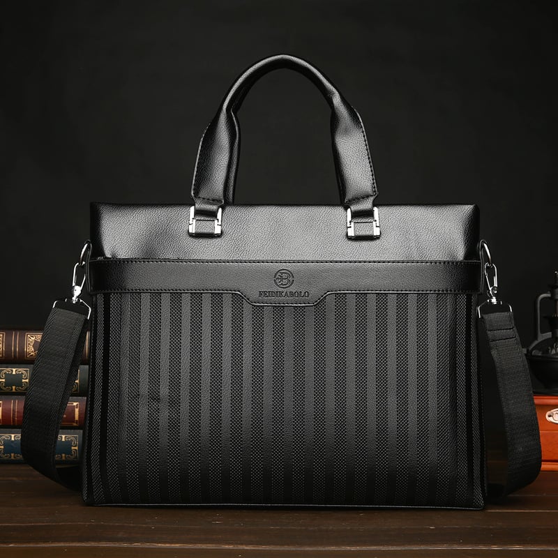 2026 Men's Casual Leather Briefcase Soft PU Business Handbag Office Style