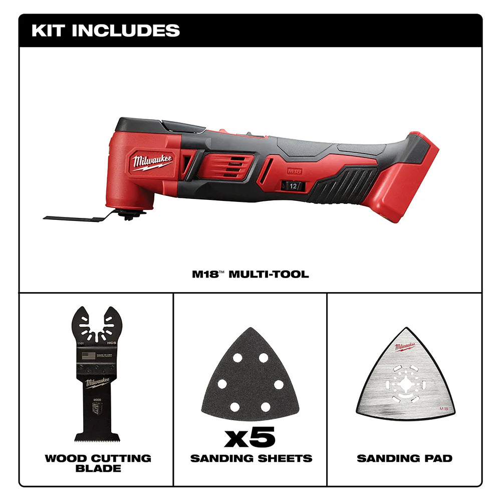 2026 2025 Outil Multifonction Sans Fil Milwaukee M18 18V (2626-20) avec Adaptateur – Sans Batterie