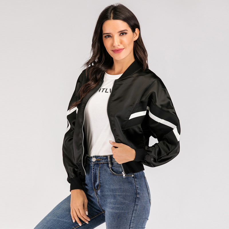 Veste léger nylon windbreaker zippé décontracté pour femme