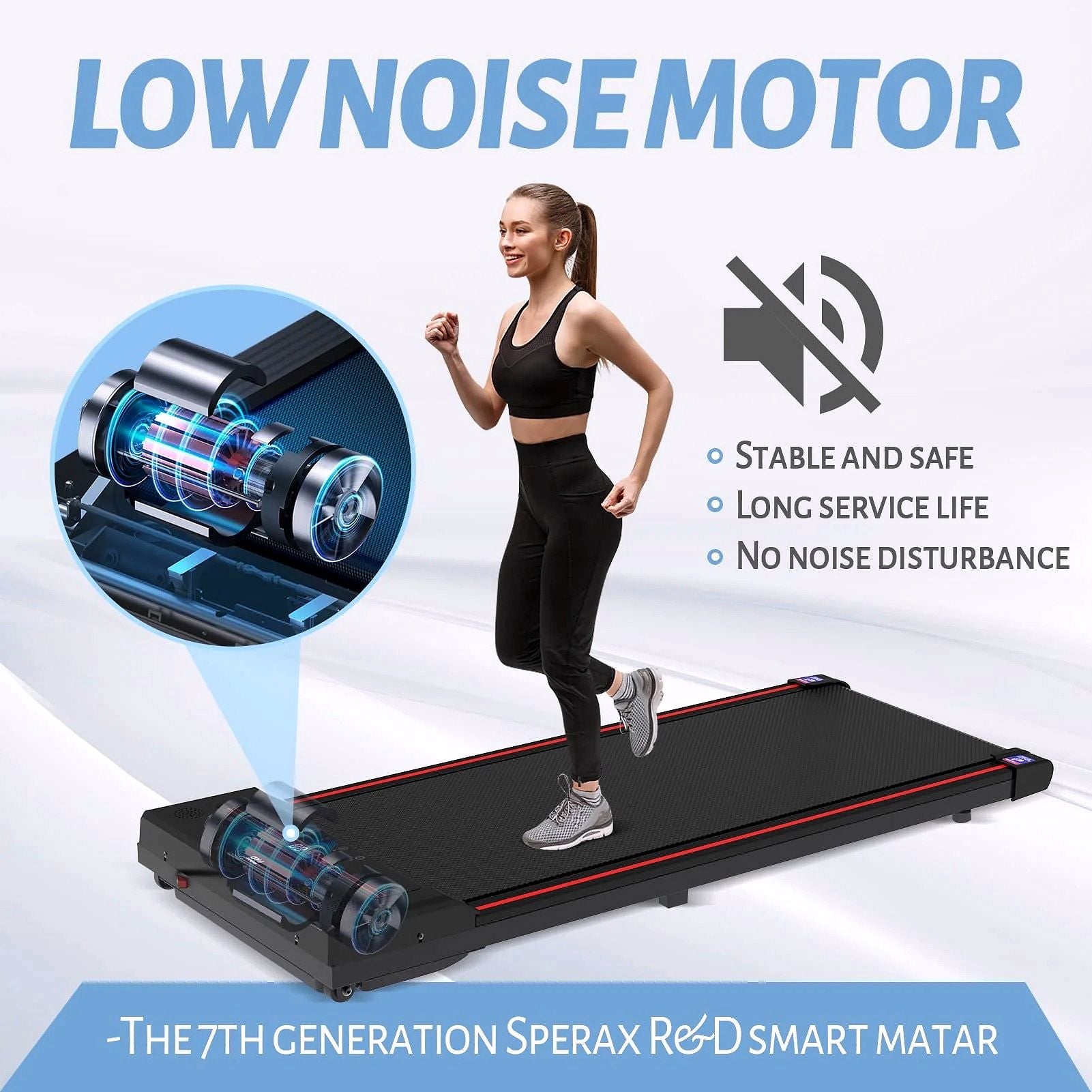 2026 Sperax Walking Pad – Tapis de marche compact à placer sous le bureau pour la maison et le bureau