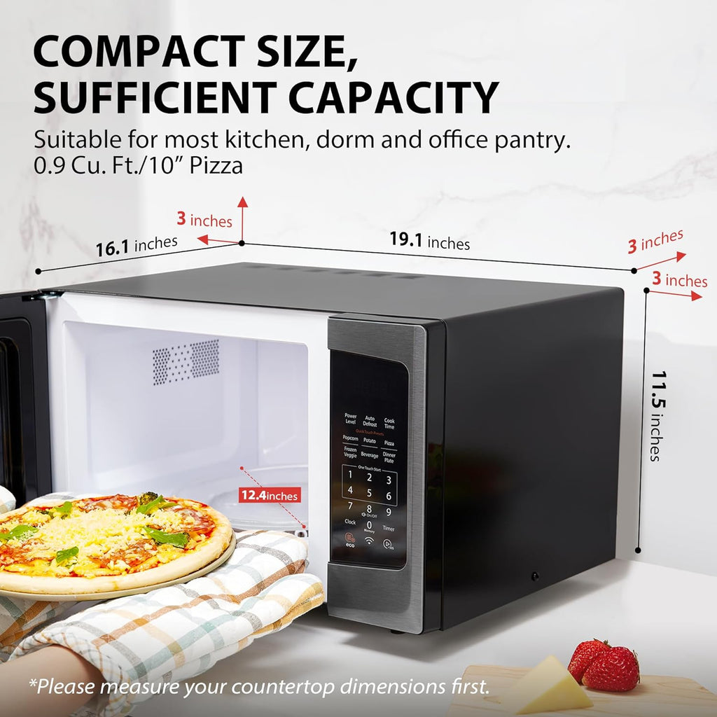 2026 TOSHIBA 4-in-1 ML-EC42P(SS) Mikrowellenherd für die Arbeitsplatte, Smart Sensor, Konvektion, Heißluftfritteuse-Kombination, Stummschaltfunktion, Positionsspeicher, 13,6" Drehteller, 1,5 Kubikfuß, 1000 W, silber