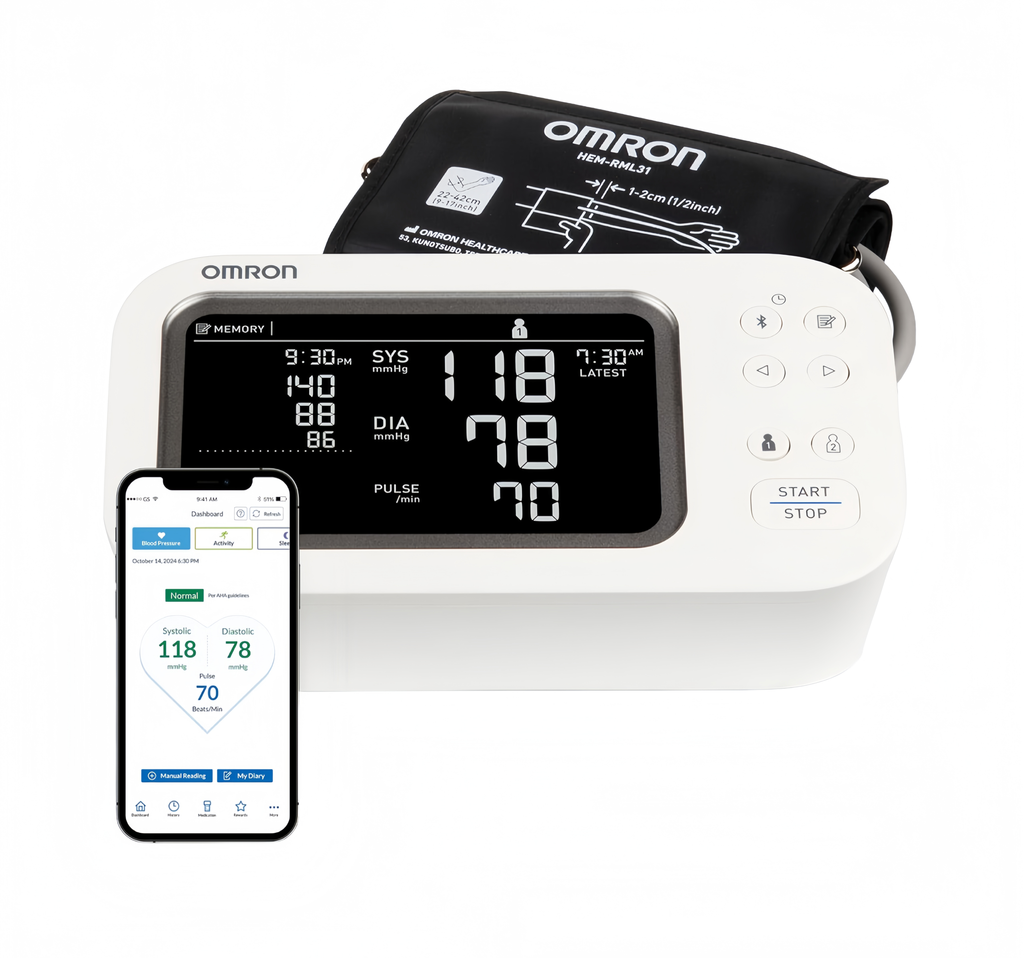 2026 2025 OMRON Platinum Tensiomètre Bras Supérieur – Manchette Cliniquement Validée pour la Pression Artérielle – Utilisez l’Application OMRON Connect pour Mesures Illimitées Gratuites