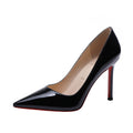 Women's Side Empty Nude Patent Pointed Stiletto Court High Heels
