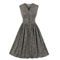 Robe long sans manches rétro fleuri maxi élégant été pour femme